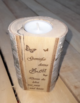 Tealight wood with saying