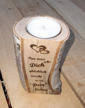 Tealight wood with saying