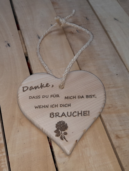 Herz mit Spruch und Kordel