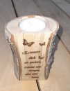 Tealight wood with saying